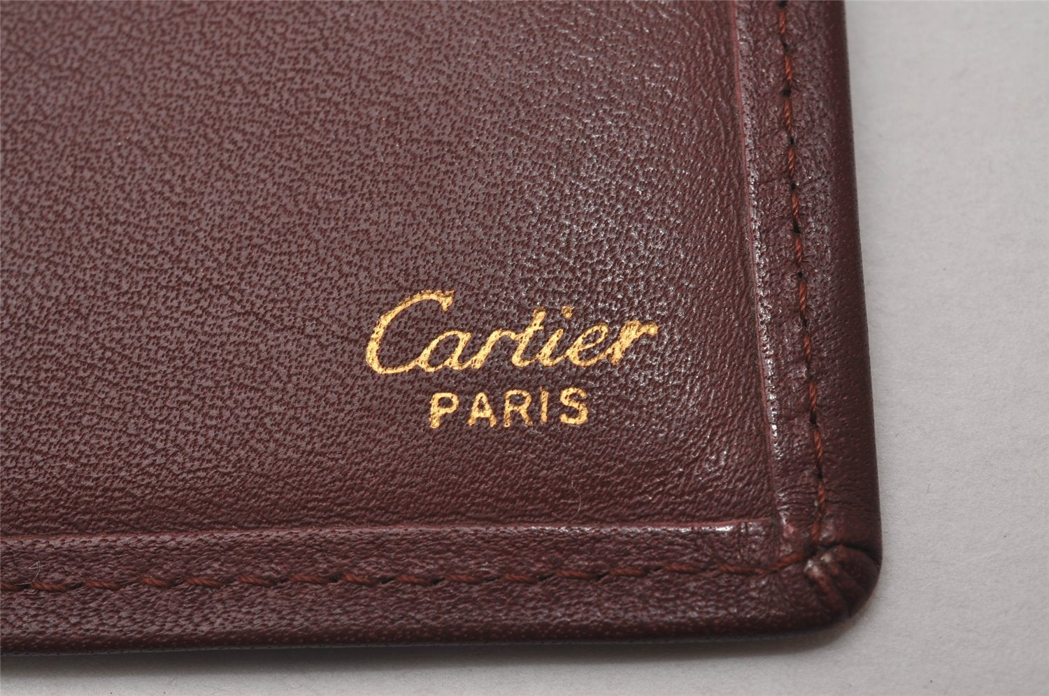 Authentic Cartier Must de Cartier Long Wallet Purse Leather Bordeaux Red 2287I