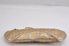 Authentic FENDI Zucca Chain Hand Bag Pouch Purse Leather Gold 2287J