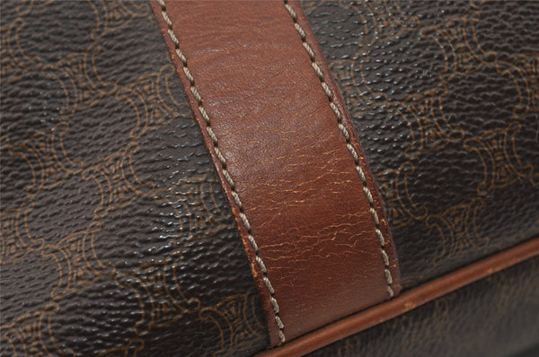 Authentic CELINE Macadam Blason Pattern Hand Bag PVC Leather Brown 2292I