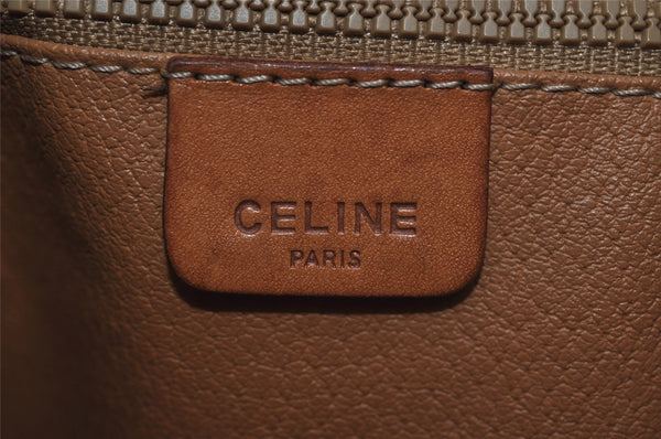 Authentic CELINE Macadam Blason Pattern Hand Bag PVC Leather Brown 2292I