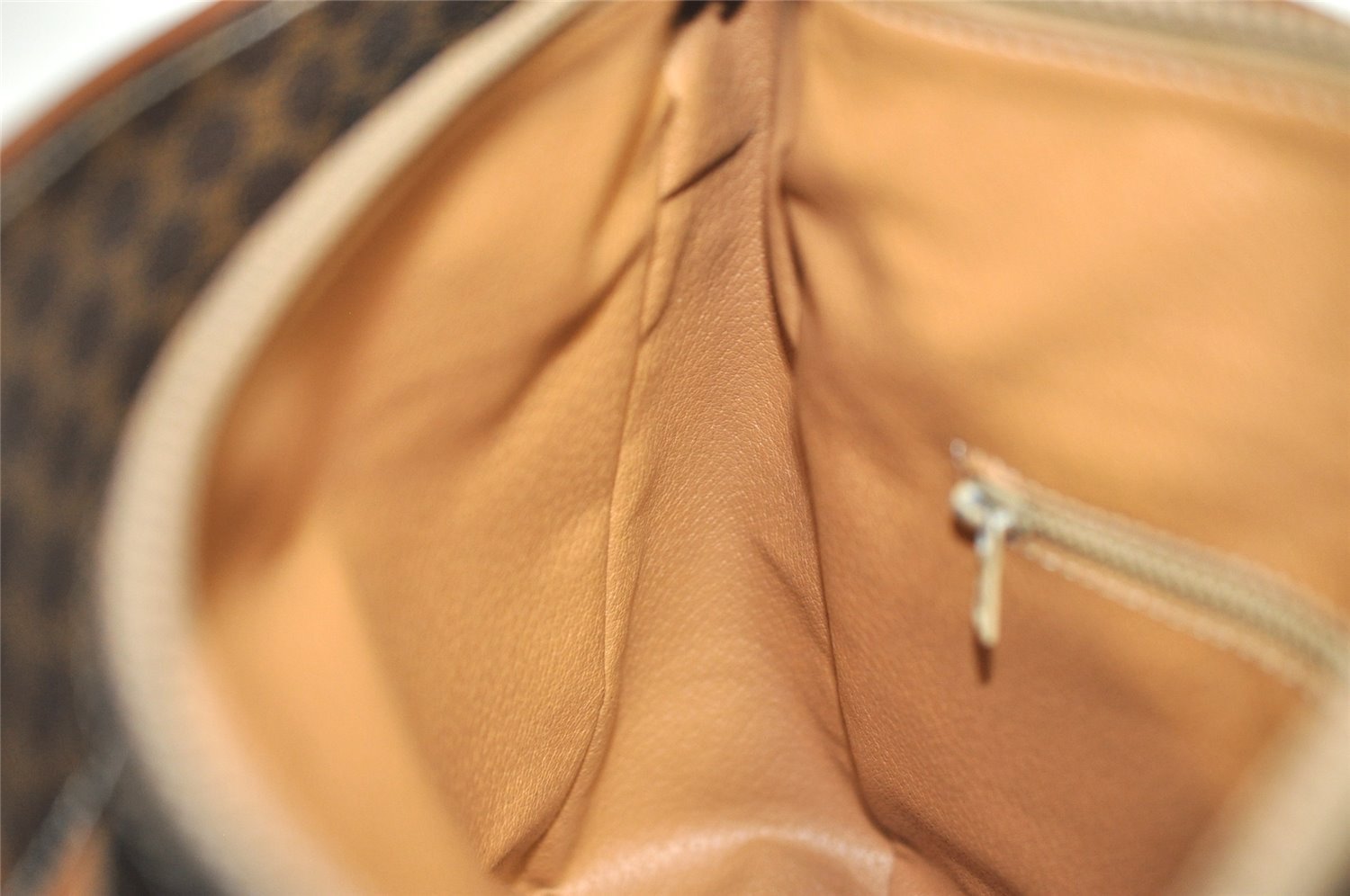 Authentic CELINE Macadam Blason Pattern Hand Bag PVC Leather Brown 2292I