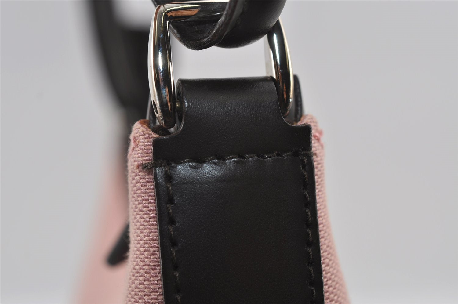 Authentic GUCCI Vintage Shoulder Hand Bag Purse Canvas Leather 77112 Pink 2294I