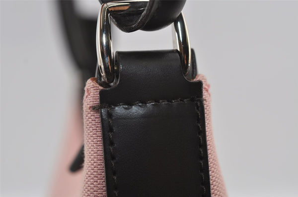 Authentic GUCCI Vintage Shoulder Hand Bag Purse Canvas Leather 77112 Pink 2294I