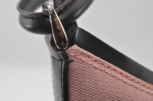 Authentic GUCCI Vintage Shoulder Hand Bag Purse Canvas Leather 77112 Pink 2294I