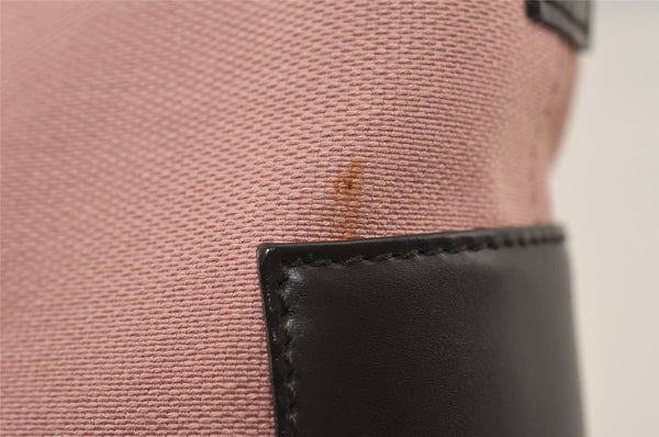 Authentic GUCCI Vintage Shoulder Hand Bag Purse Canvas Leather 77112 Pink 2294I