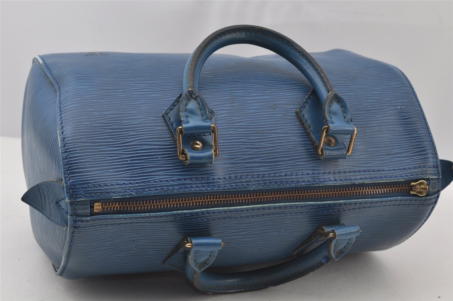 Authentic Louis Vuitton Epi Speedy 25 Hand Boston Bag Blue M43015 LV Junk 2295J