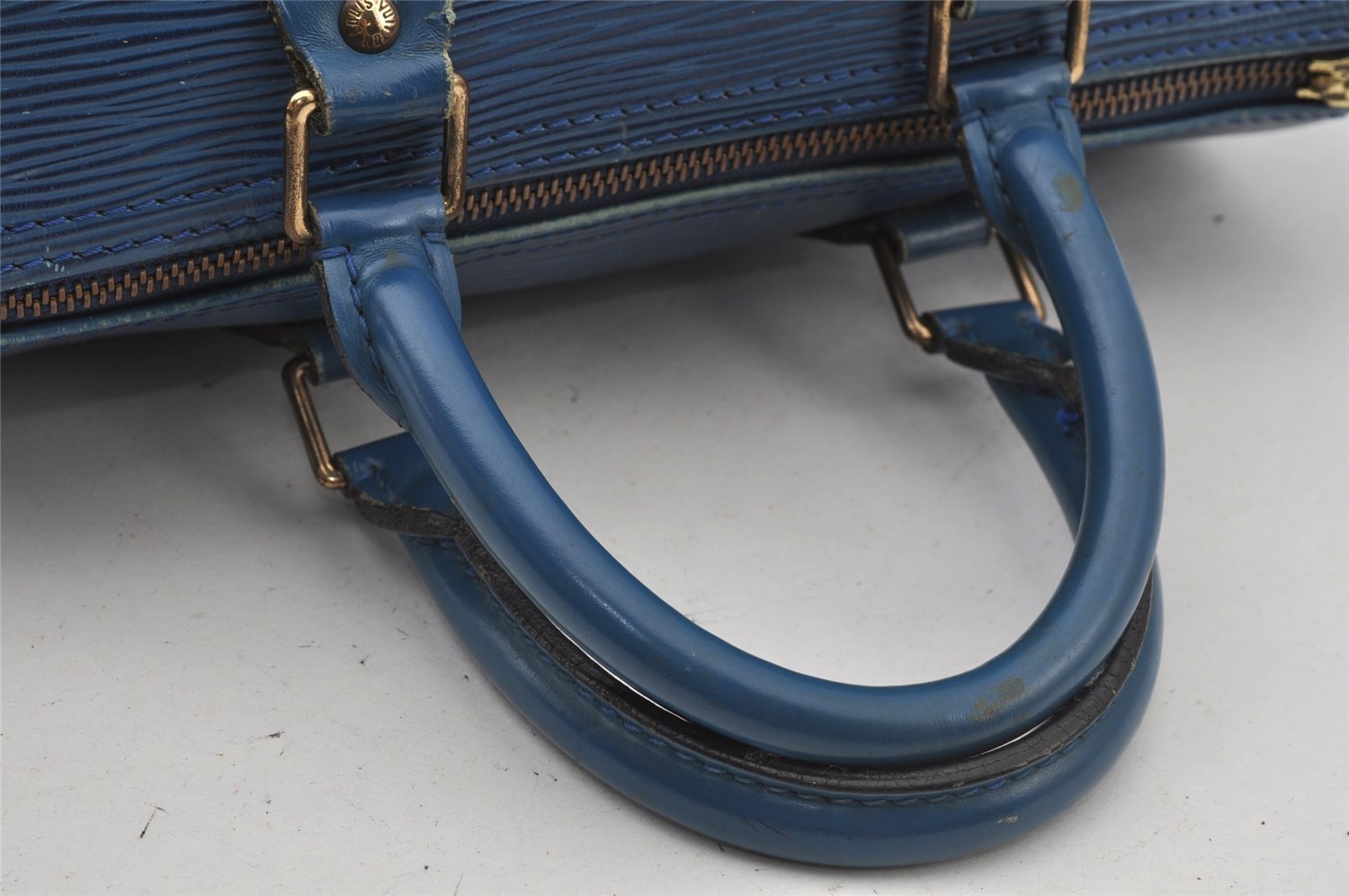 Authentic Louis Vuitton Epi Speedy 25 Hand Boston Bag Blue M43015 LV Junk 2295J