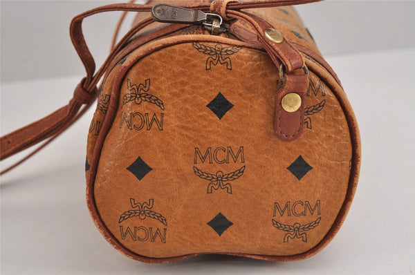 Authentic MCM Vintage Visetos Leather Shoulder Cross Body Bag Purse Brown 2296J