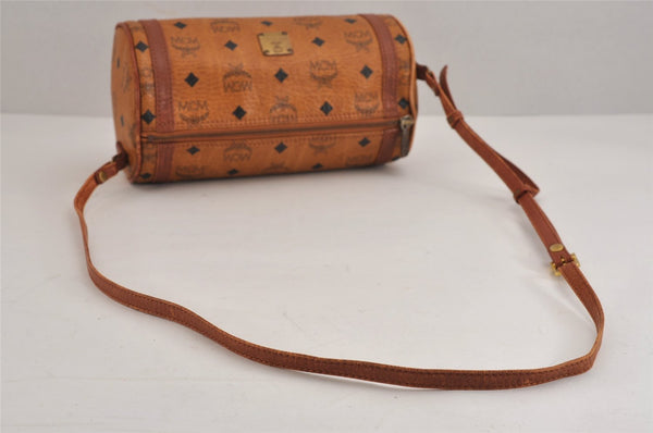 Authentic MCM Vintage Visetos Leather Shoulder Cross Body Bag Purse Brown 2296J