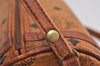 Authentic MCM Vintage Visetos Leather Shoulder Cross Body Bag Purse Brown 2296J