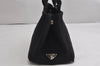 Authentic PRADA Vintage Canapa SS Denim 2Way Shoulder Hand Bag Purse Black 2296K