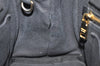 Authentic PRADA Vintage Canapa SS Denim 2Way Shoulder Hand Bag Purse Black 2296K