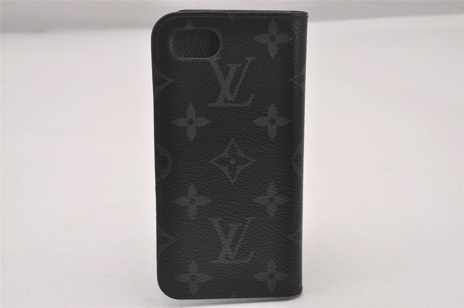 Authentic Louis Vuitton Monogram Eclipse Folio iPhone 7 8 Case M62640 LV 2301I