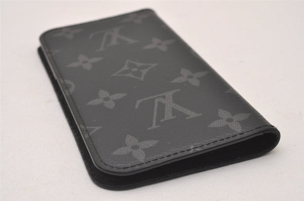 Authentic Louis Vuitton Monogram Eclipse Folio iPhone 7 8 Case M62640 LV 2301I