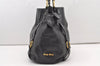 Authentic MIU MIU Vintage Ribbon Leather Shoulder Tote Bag Black 2301J