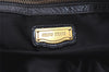 Authentic MIU MIU Vintage Ribbon Leather Shoulder Tote Bag Black 2301J