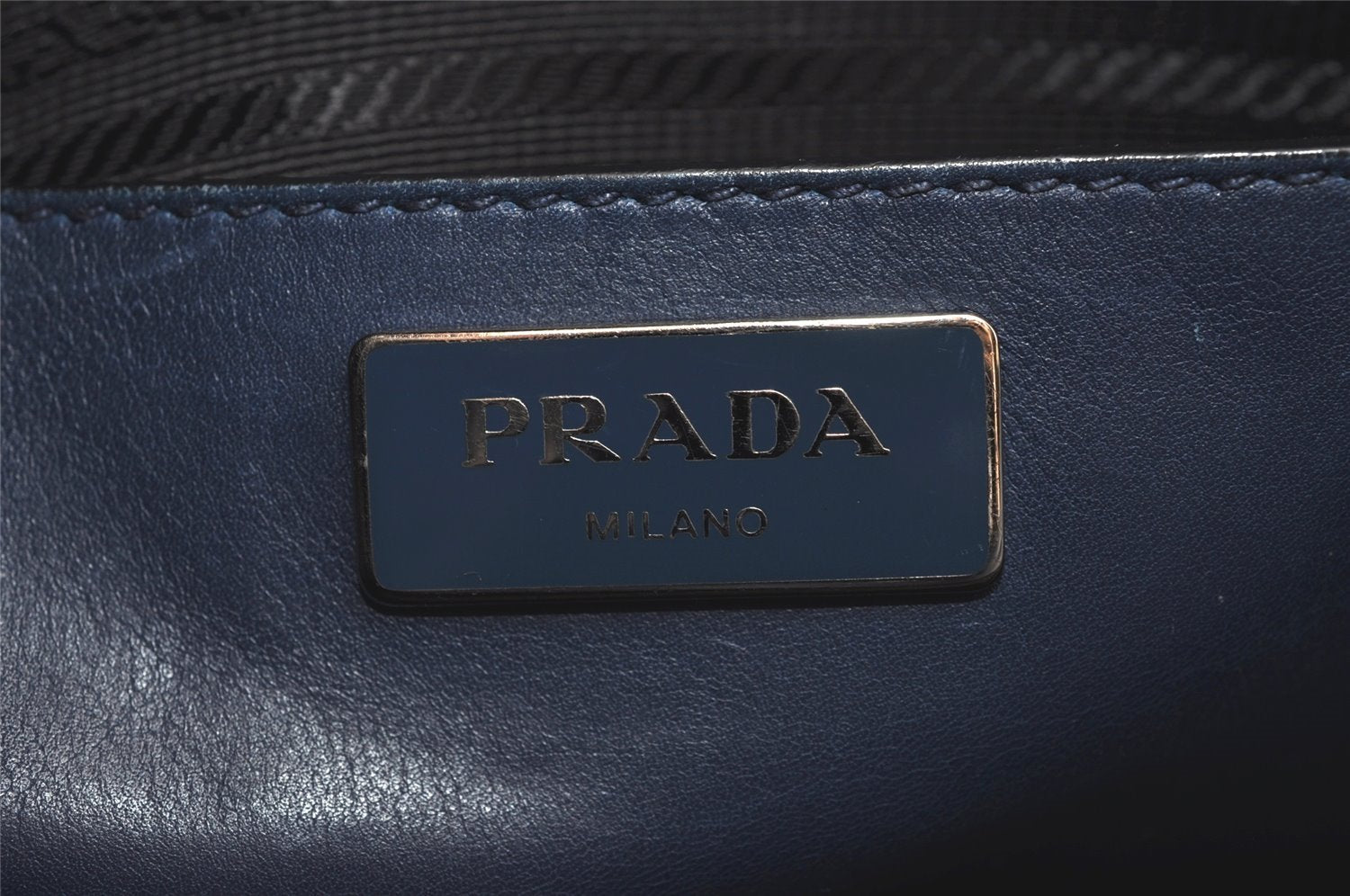 Authentic PRADA Vintage Leather Nappa 2Way Shoulder Tote Bag BN2762 Blue 2302J