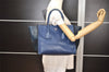 Authentic PRADA Vintage Leather Nappa 2Way Shoulder Tote Bag BN2762 Blue 2302J