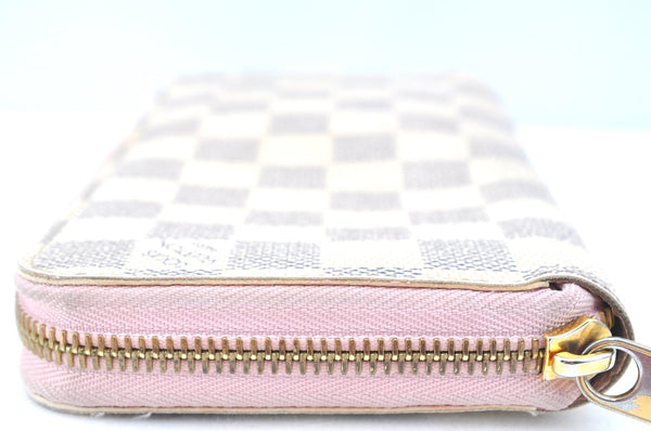 Authentic Louis Vuitton Damier Azur Zippy Wallet Long Purse Pink N63503 LV 2303I