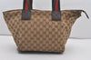 Authentic GUCCI Web Sherry Line Tote Bag GG Canvas Leather 131230 Brown 2303J