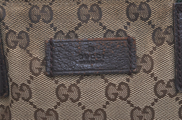 Authentic GUCCI Web Sherry Line Tote Bag GG Canvas Leather 131230 Brown 2303J