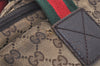 Authentic GUCCI Web Sherry Line Tote Bag GG Canvas Leather 131230 Brown 2303J