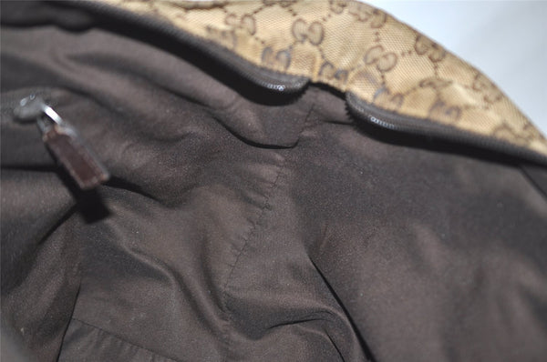 Authentic GUCCI Web Sherry Line Tote Bag GG Canvas Leather 131230 Brown 2303J