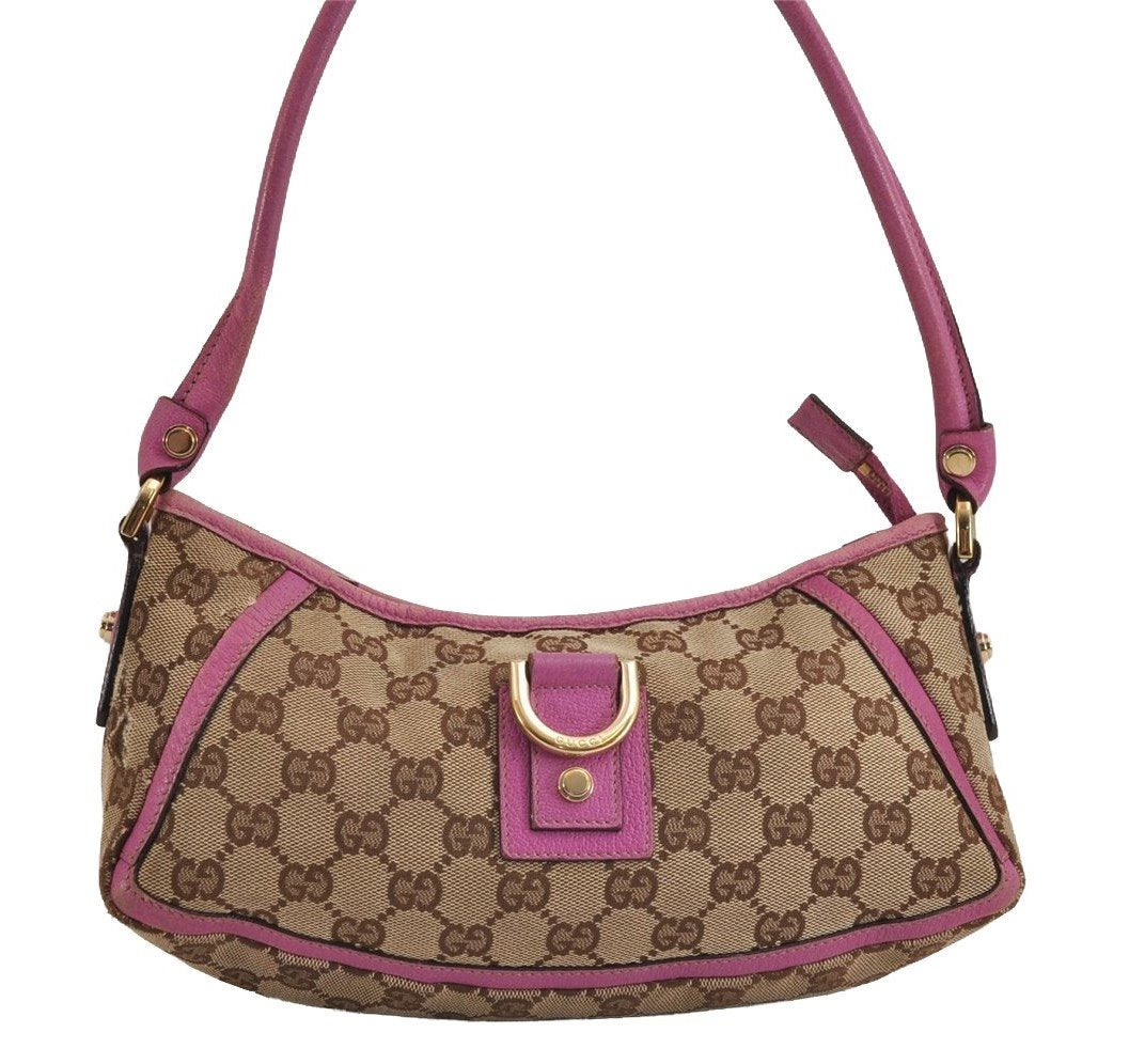 Authentic GUCCI Abbey Shoulder Hand Bag GG Canvas Leather 130939 Brown 2304J