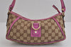 Authentic GUCCI Abbey Shoulder Hand Bag GG Canvas Leather 130939 Brown 2304J