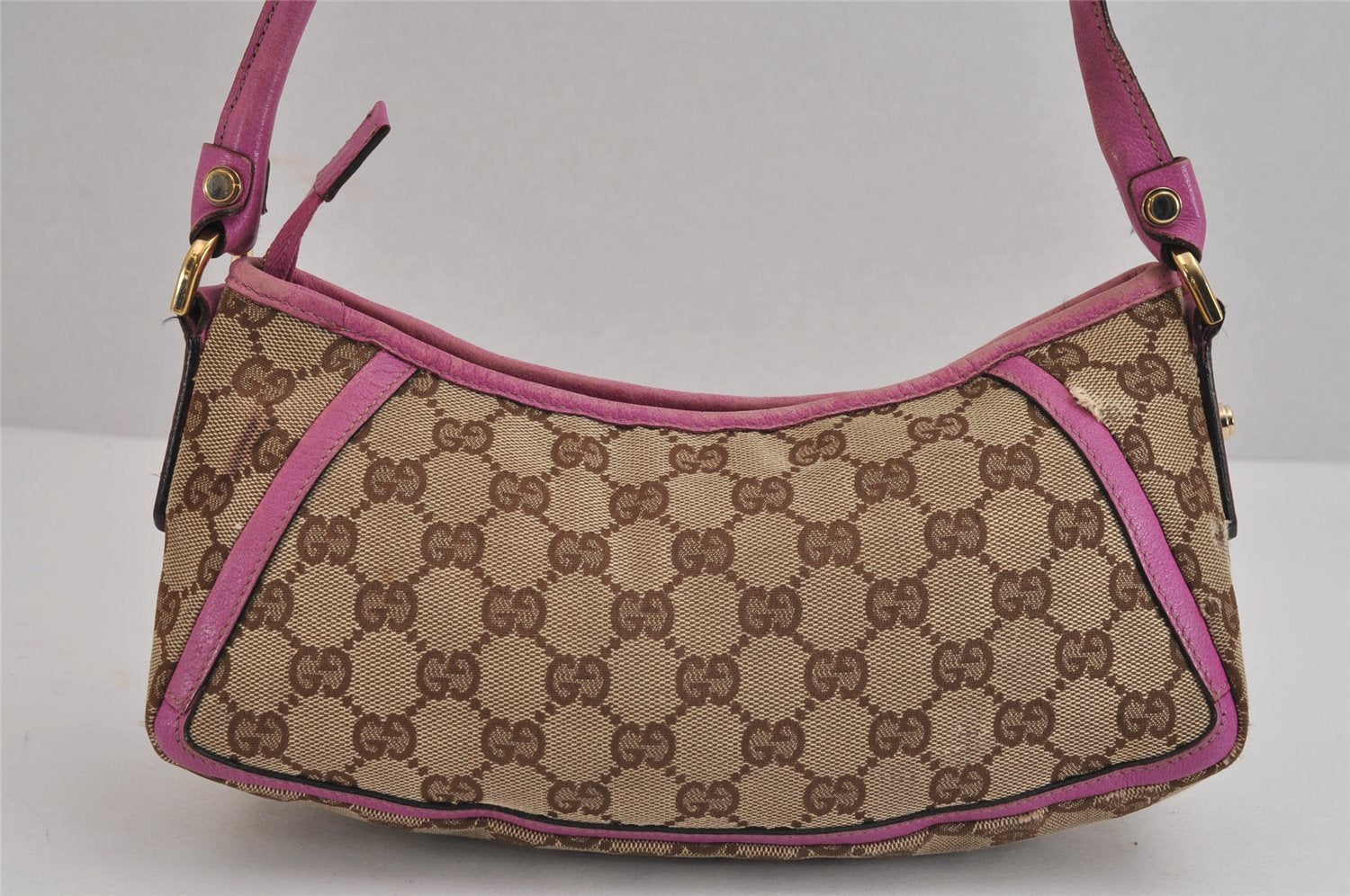 Authentic GUCCI Abbey Shoulder Hand Bag GG Canvas Leather 130939 Brown 2304J