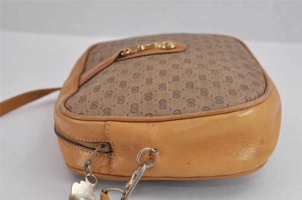 Authentic GUCCI Micro GG PVC Leather Shoulder Cross Body Bag Purse Brown 2305J