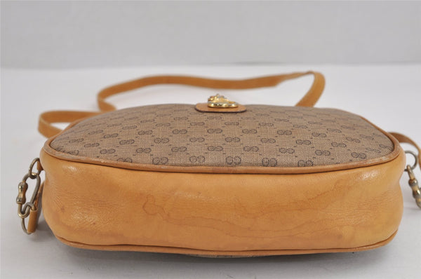 Authentic GUCCI Micro GG PVC Leather Shoulder Cross Body Bag Purse Brown 2305J