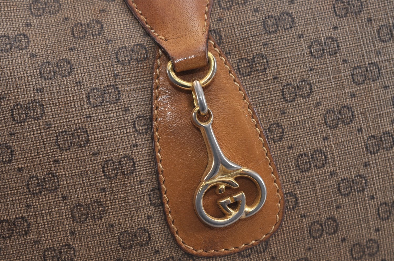 Authentic GUCCI Micro GG PVC Leather Shoulder Cross Body Bag Purse Brown 2305J