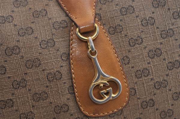 Authentic GUCCI Micro GG PVC Leather Shoulder Cross Body Bag Purse Brown 2305J