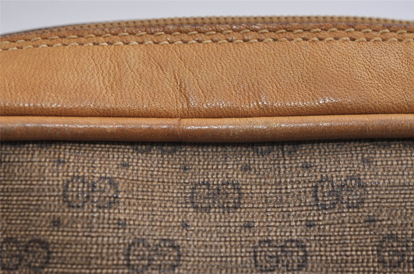 Authentic GUCCI Micro GG PVC Leather Shoulder Cross Body Bag Purse Brown 2305J