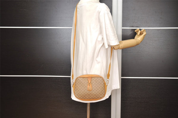 Authentic GUCCI Micro GG PVC Leather Shoulder Cross Body Bag Purse Brown 2305J