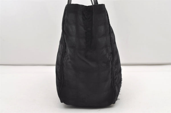 Authentic CHANEL New Travel Line Shoulder Tote Bag Nylon Leather Black 2308J