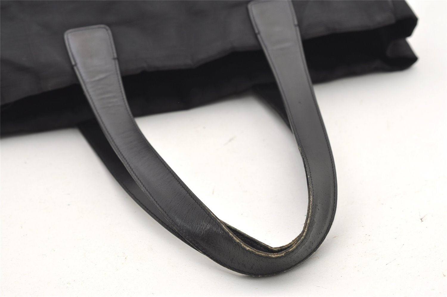 Authentic CHANEL New Travel Line Shoulder Tote Bag Nylon Leather Black 2308J