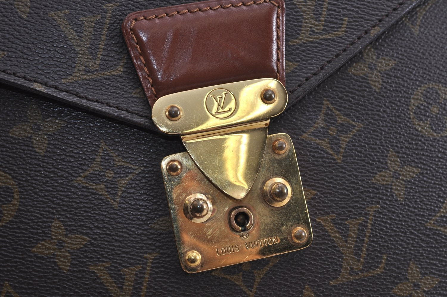 Auth Louis Vuitton Monogram Porte Documents Bandouliere M53338 Briefcase 2309J