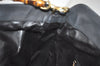 Authentic GUCCI Vintage Bamboo 2Way Shoulder Tote Bag Suede Leather Black 2309K
