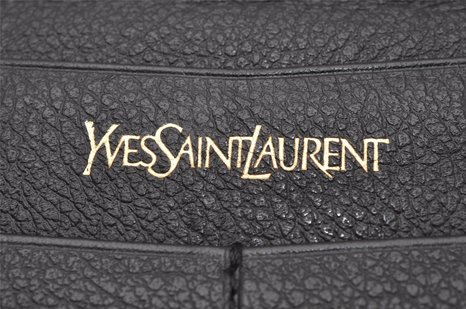 Authentic YVES SAINT LAURENT Vintage Long Wallet Purse Leather Black 2310I