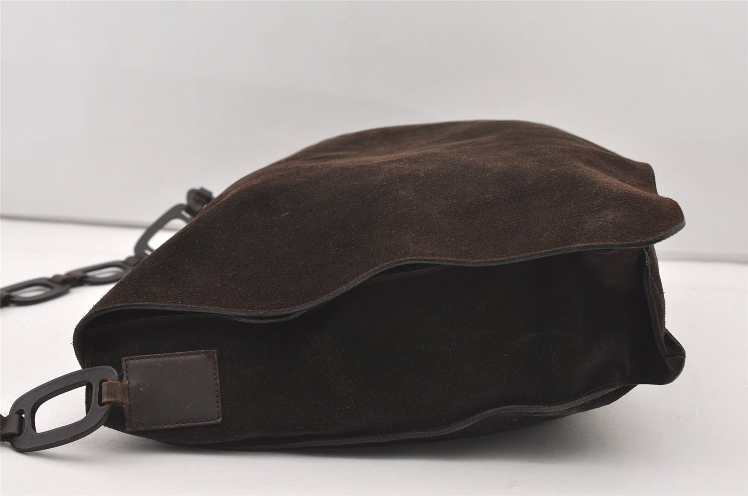 Authentic GUCCI Vintage Shoulder Cross Body Bag Suede Leather Brown 2310J