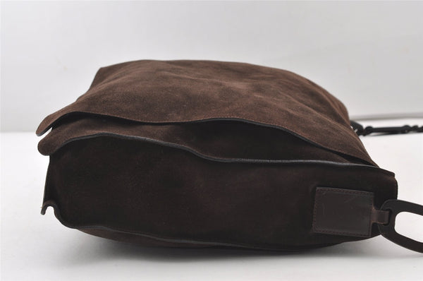 Authentic GUCCI Vintage Shoulder Cross Body Bag Suede Leather Brown 2310J