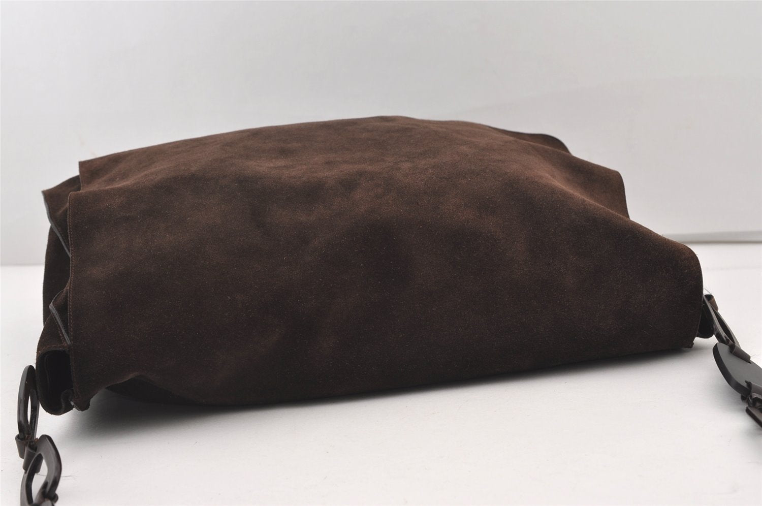 Authentic GUCCI Vintage Shoulder Cross Body Bag Suede Leather Brown 2310J