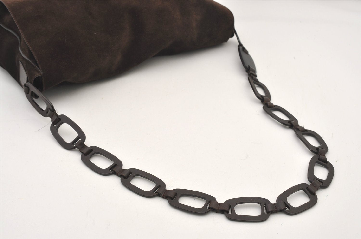 Authentic GUCCI Vintage Shoulder Cross Body Bag Suede Leather Brown 2310J