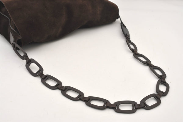 Authentic GUCCI Vintage Shoulder Cross Body Bag Suede Leather Brown 2310J