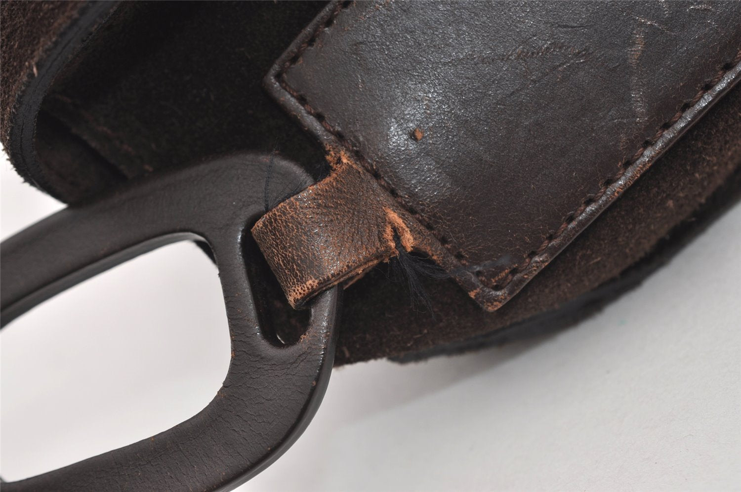 Authentic GUCCI Vintage Shoulder Cross Body Bag Suede Leather Brown 2310J