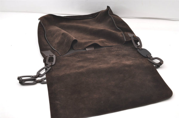Authentic GUCCI Vintage Shoulder Cross Body Bag Suede Leather Brown 2310J