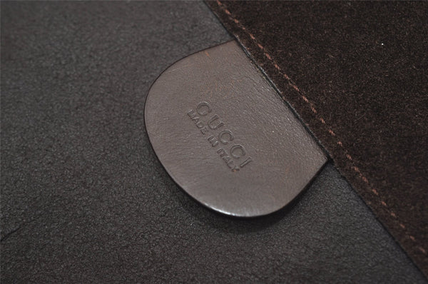 Authentic GUCCI Vintage Shoulder Cross Body Bag Suede Leather Brown 2310J