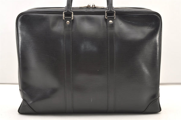 Authentic Louis Vuitton Epi Porte Documents Voyage Briefcase M59162 Black 2311J